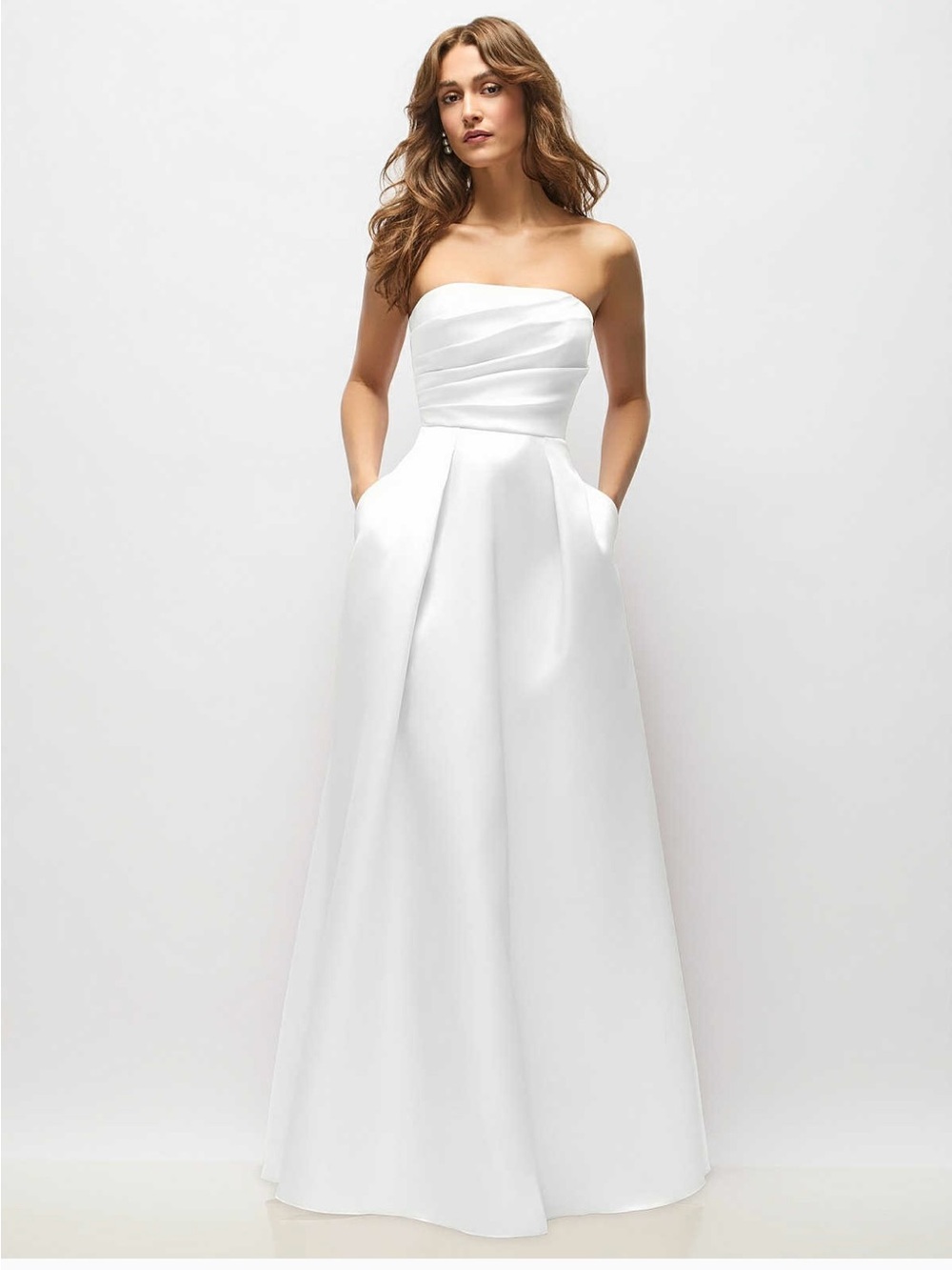 Dessy Collection Strapless White A-Line Gown NWT